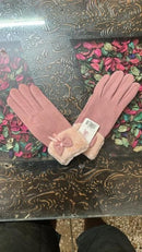 Women's Winter Warm Gloves with Cute Bow & Touched Screen