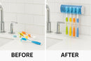 Foreign Holics Self-Adhesive Plastic Toothbrush Holder with Cover for Bathroom