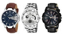 Pack of 3 - Analog Brown- Black - Silver Dial Men's Watch