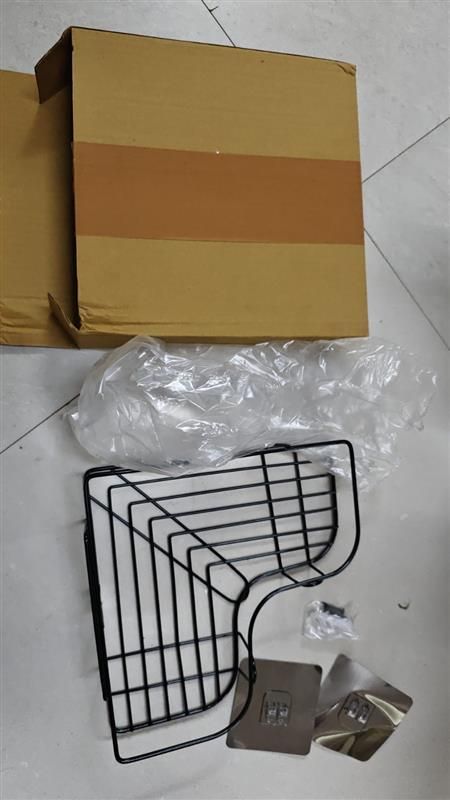 Corner Rack-Stainless Steel Self Adhesive Bathroom Shelf Corner Rack for Kitchen & Bathroom Shelves Bathroom