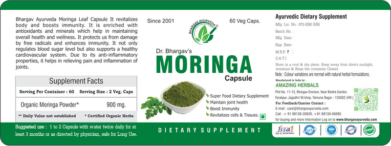 Dr.Bhargav's R.D Kashay Syrup 500 ml & Moringa Leaf 60 Capsule