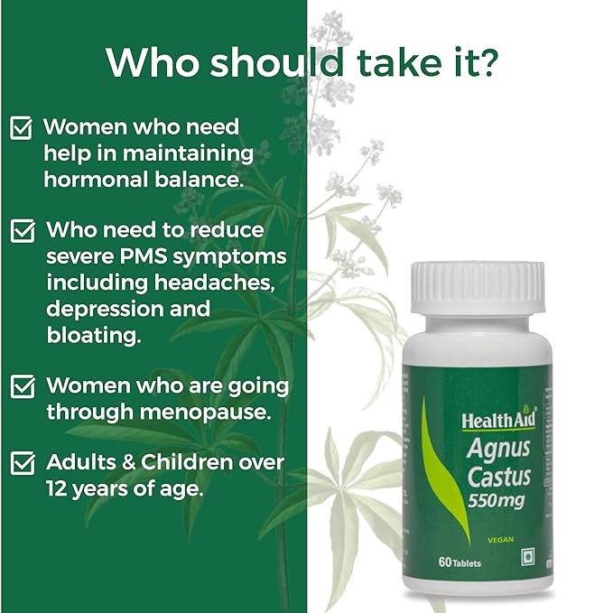 HealthAid I Agnus Castus 550 mg I 60 Tablets