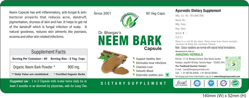 Dr.Bhargav's Neo-Liv Syrup 500 ml & Neem Bark 60 Capsule