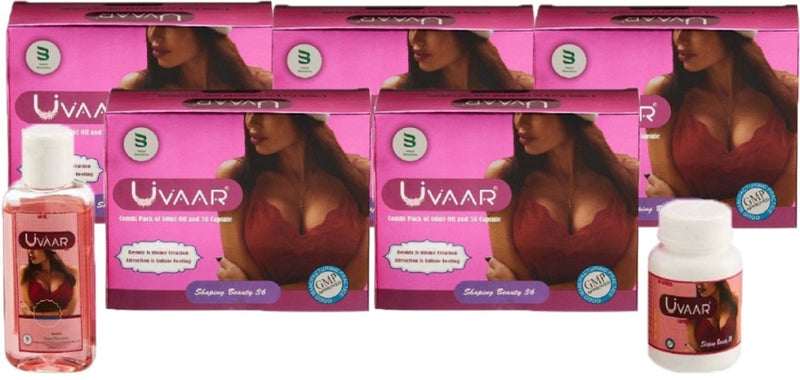 Uvaar I Breast Oil for Women I 60 ML & 30 Capsules I Pack of 5