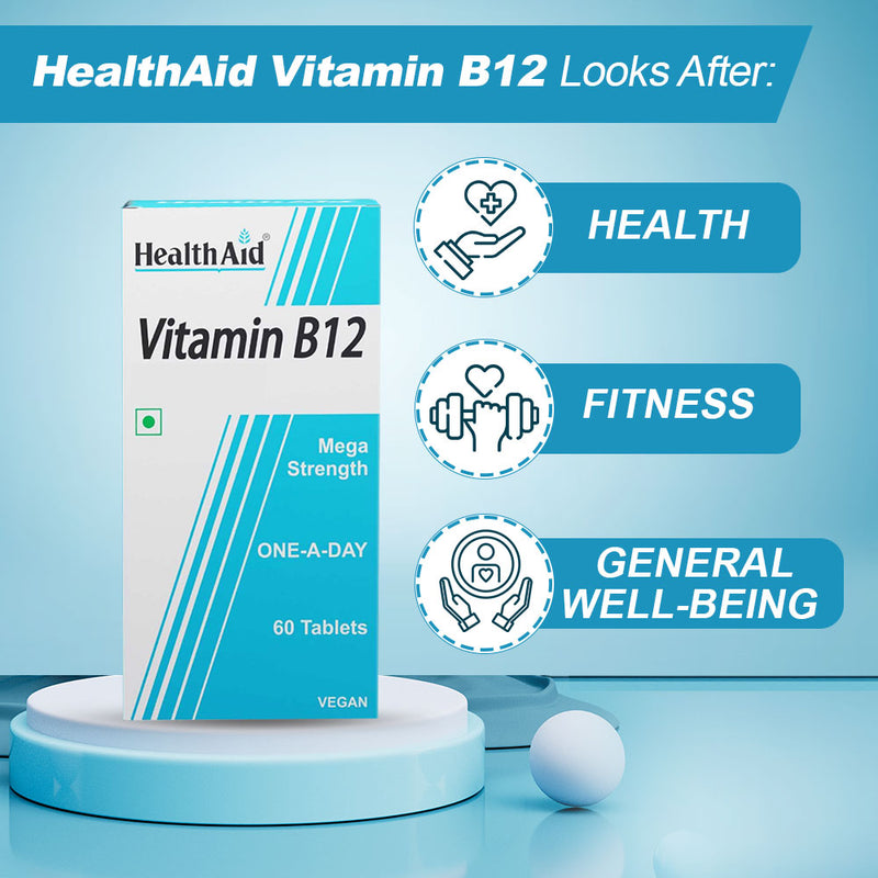 HealthAid I Vitamin B12 1000 µg I Mega Strength I 60 Tablets