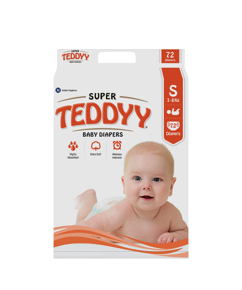 TEDDYY Baby Tape Diapers Super Small 72 Count (Pack of 1)