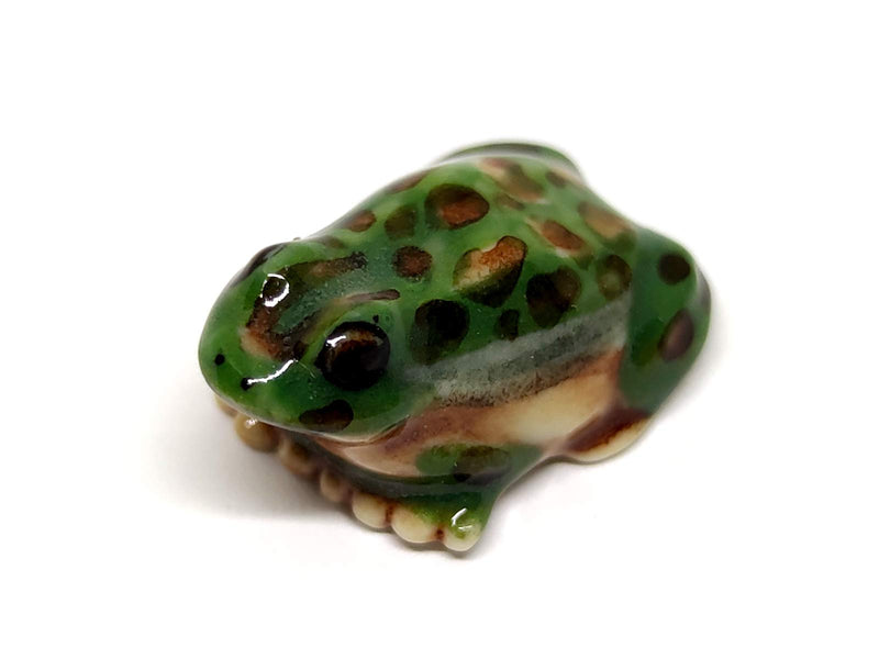 SSJSHOP Frog Micro Tiny Figurines Ceramic Hand Painted Animals Collectible Small Gift Home Decor, Green