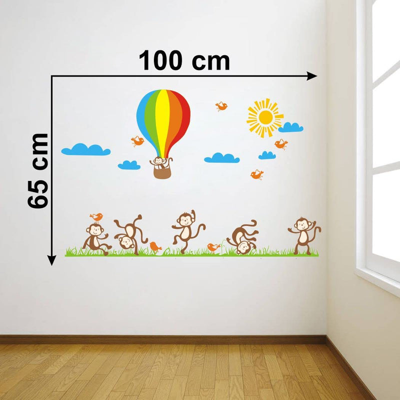 Delight Art Sky with Sun and Monkey Wall Sticker Size - ( 100*65 ) cm Model id - ( DAMC00380L )