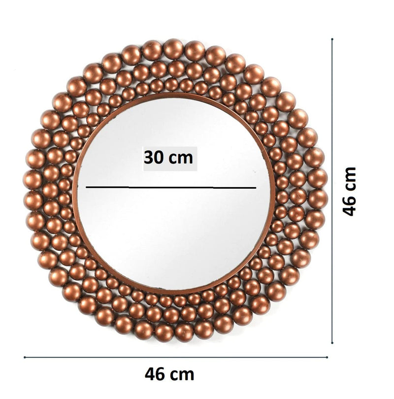 Urban Hamlet Iron Round Balls Decorative Mirror Wall Mounted Hanging Mirror Sculpture (Brown)