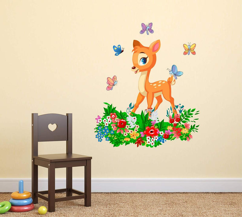 Tuffuk Beautifull Deer Large Vinyl Wallstickers for Home Decorations(70 cm x 80 cm)5TZ226