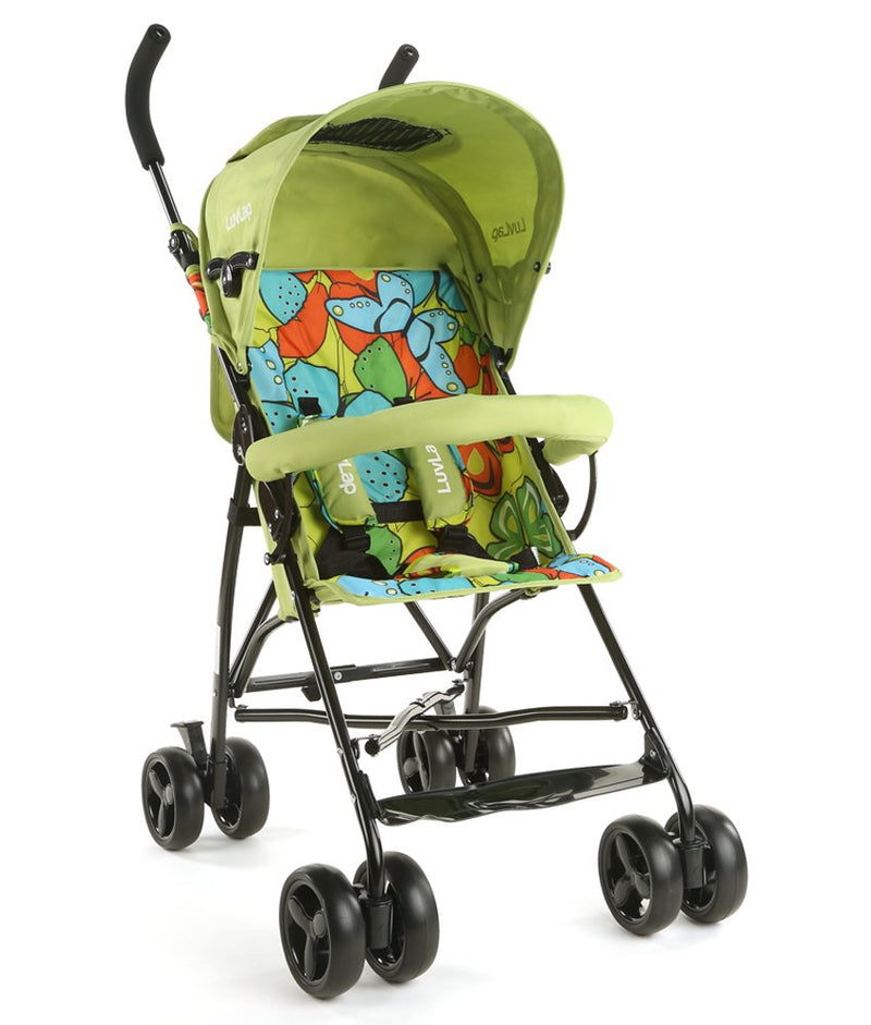 LuvLap Tutti Fruti Baby Stroller/Buggy, Compact & Travel Friendly Baby pram, for Baby & Kids, 6-36 Months, with 5 Point Safety Harness, Adjustable seat Recline, 15Kg Capacity (Green)