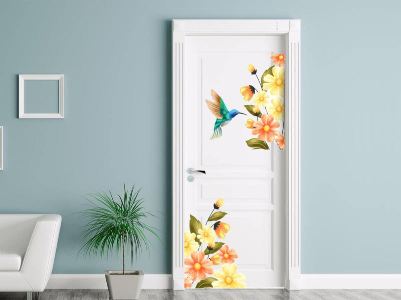 VCREATE DECOR Floral Design Wall Sticker & Dceal (PVC Vinyl,Size-58 CM X 58 CM)