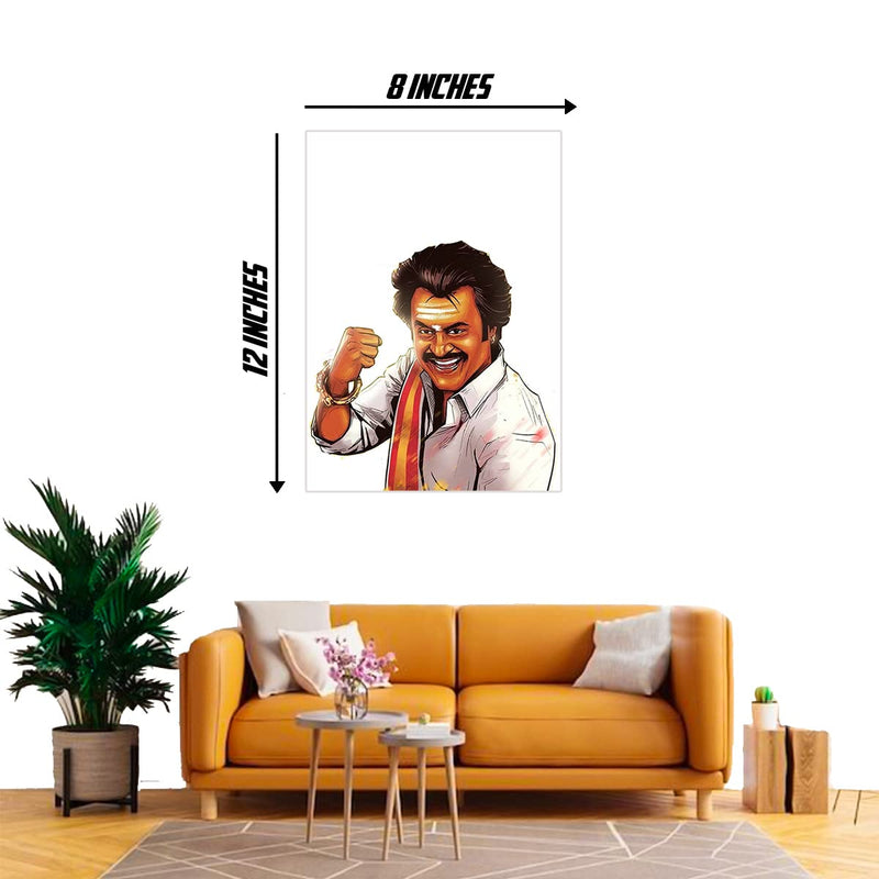 Rajinikanth Wall Sticker - Arunachalam Rajini Wall Poster - Superstar Wall Sticker - Rajini Wall Sticker - Thalaivar rajinikanth Wall Sticker - 300GSM - Glossy - starxdecals