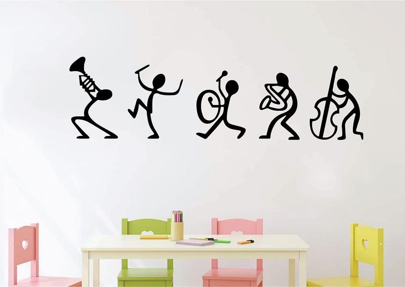 VVWV Music Band Wall Stickers for Office Living Room Kids Room Home & Kitchen Decor L x H 100 x 30 Cms