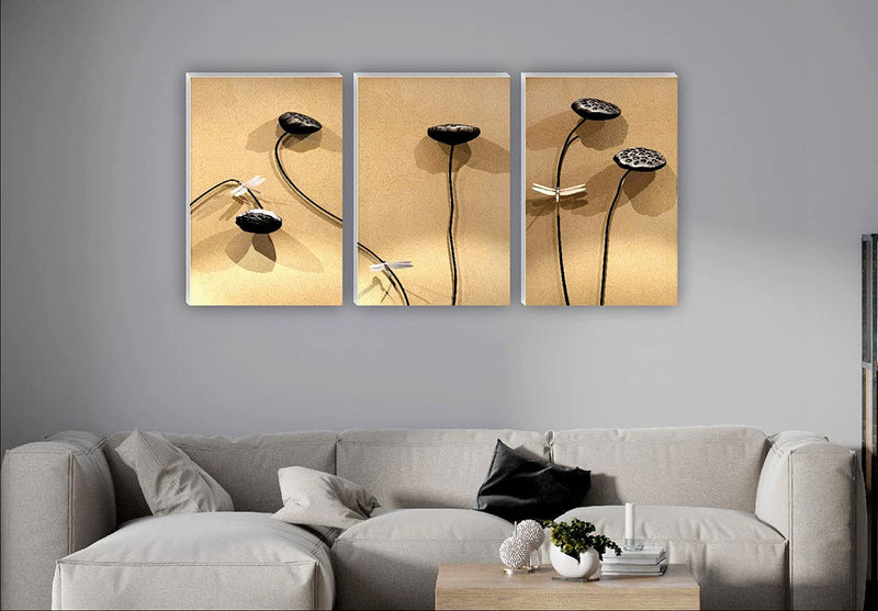 SAF paintings Set of 3 Flower modern art Large Embossed MDF Framed Panel Painting 36 Inch X 18 Inch PHSX30099