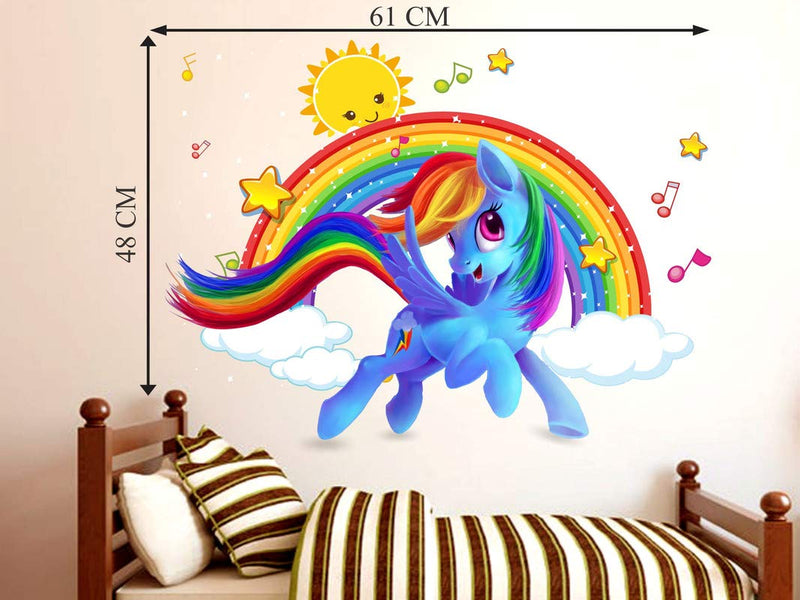 Divine Designs™ PVC Vinyl Self-Adhesive Unicorn Rainbow Sticker for Living Room, Bedroom, Office Wall Decoration (18.8 X 24 INCH) Pack 1