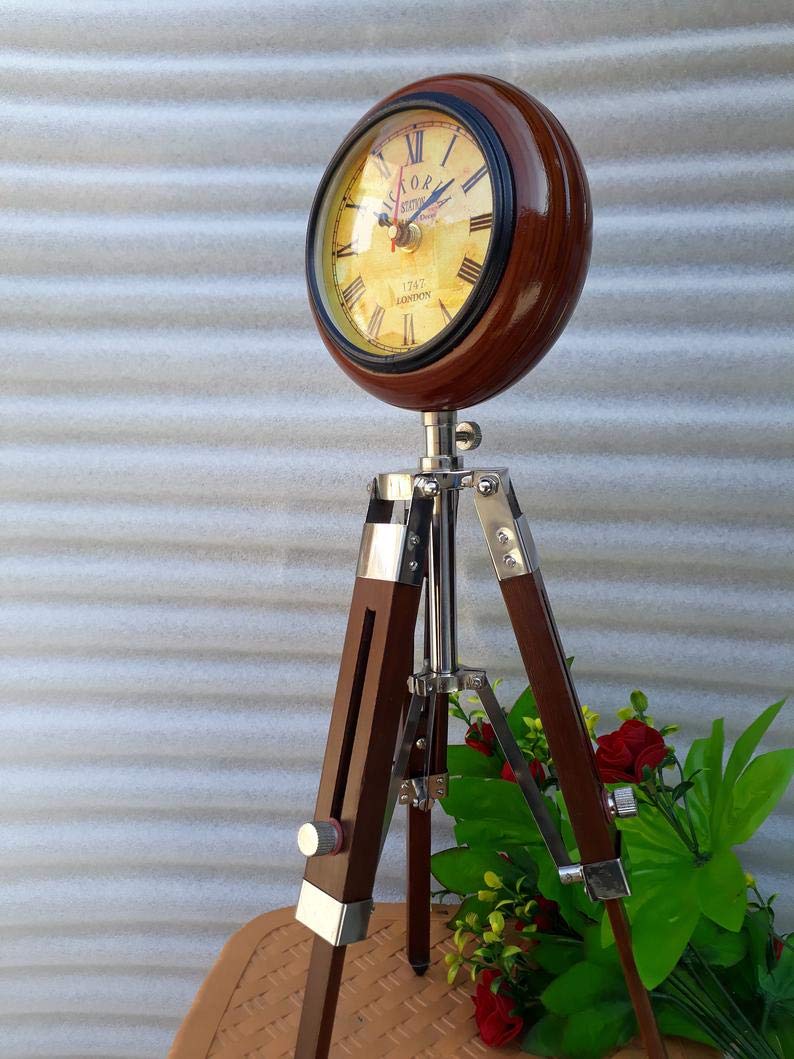 Nautical Art Vintage Antique Table Wooden Adjustable Stand Clock Nautical Style Maritime Ship Desk Clock Home