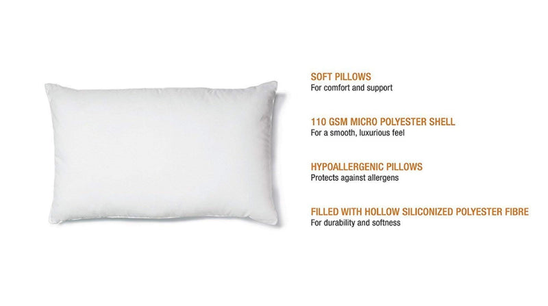 PumPum Hollow Micro Fiber Pillow,17'x27' Inch,White,1 Pieces