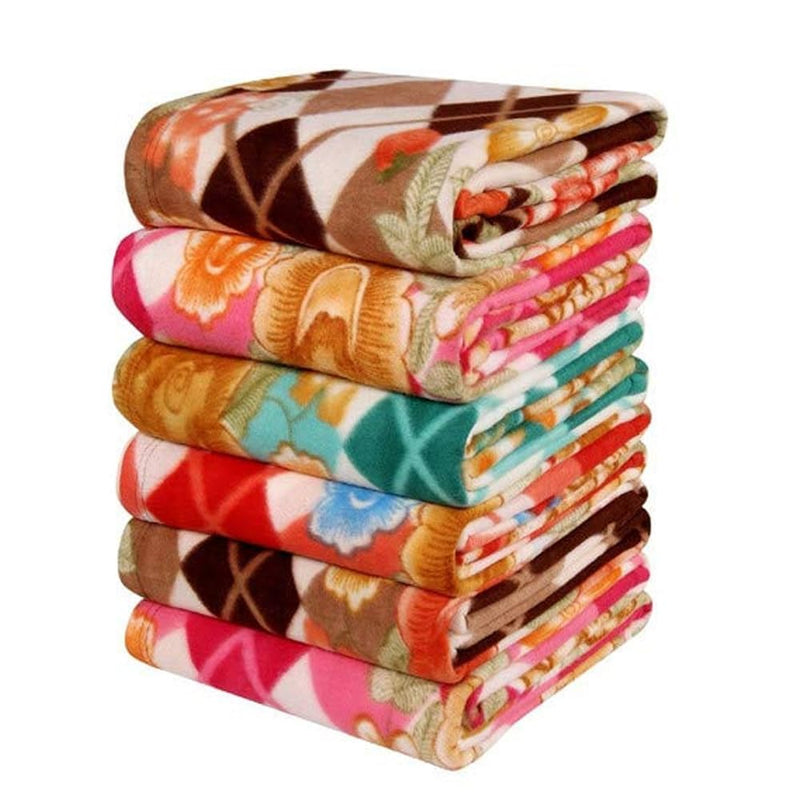 Infinity Club All Season Miltipurpose Polar Fleece Blanket Combo| Assorted Multicolour Lightweight Blanket (Set of 6)