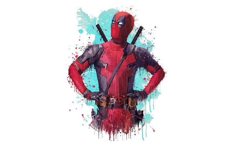 DivineDesigns™ PVC Vinyl Self-Adhesive Deadpool Artwork Wall Sticker for Living Room, Bedroom, Office Wall Decoration (20 X 28 INCH) Pack 1