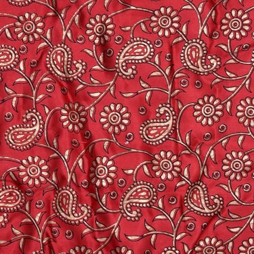 fashhub Traditional Light Weight Satin Silk Double Bed Floral Print Soft AC Quilt for Winter Silk Blankets (Maroon, 90x100 Inch)