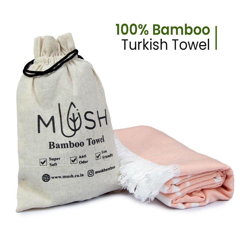 Mush 100% Bamboo Large Bath Towel | Ultra Soft, Absorbent, Light Weight, & Quick Dry Towel for Bath, Travel, Gym, Beach, Pool, and Yoga | 75 X 150 cms (Set of 1, Peach)