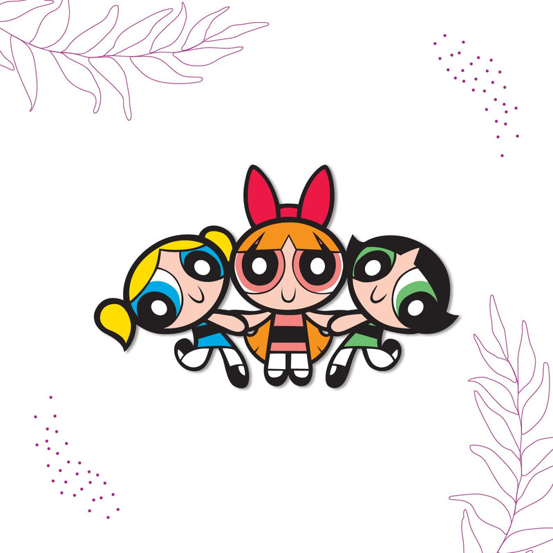 Bhai Please The Powerpuff Girls Wooden Fridge Magnet (Pack of 1) Fun Comic Character Gift and Decoration