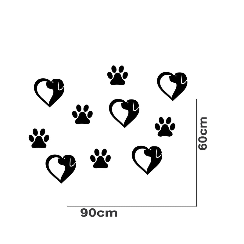 VVWV Love Dog Paw Wall Stickers for Kids Room School Office Living Room Study Room Home & Kitchen Decor Animal Wall Stickers L x H 90 x 60 Cms