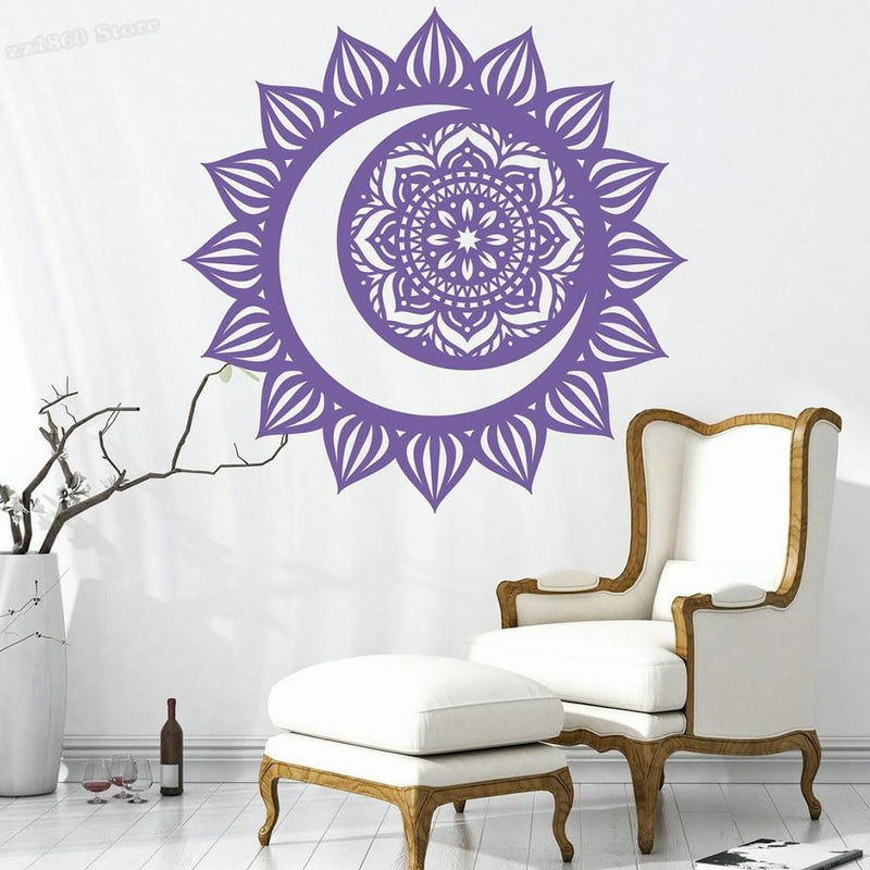 GADGETS WRAP Vinyl Crescent Moon Decal Moon Wall Decal Light Purple