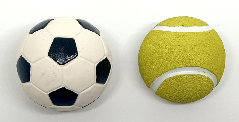 Temple Trees Foot Ball and Tennis Ball (Set of 2) Fridge Magnet