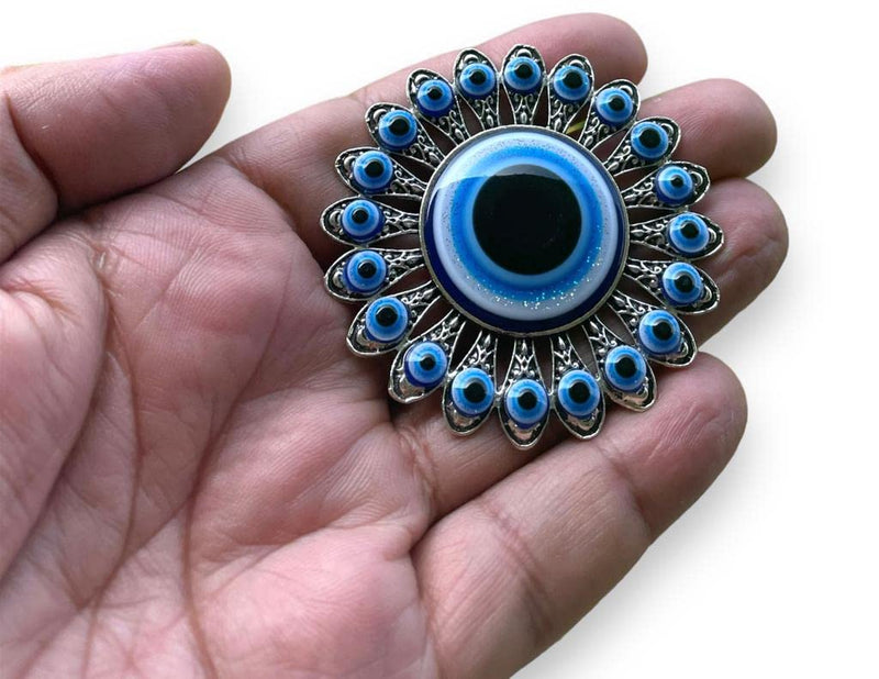 BLUE BEADS Home & Decor Magnets Sun DesignTurkish Evil Eye Fridge Magnet Refrigerator Sticker - Sign of Good Luck & Protection Unique Trending Items Home and Office Decorative Things & Car Accessories