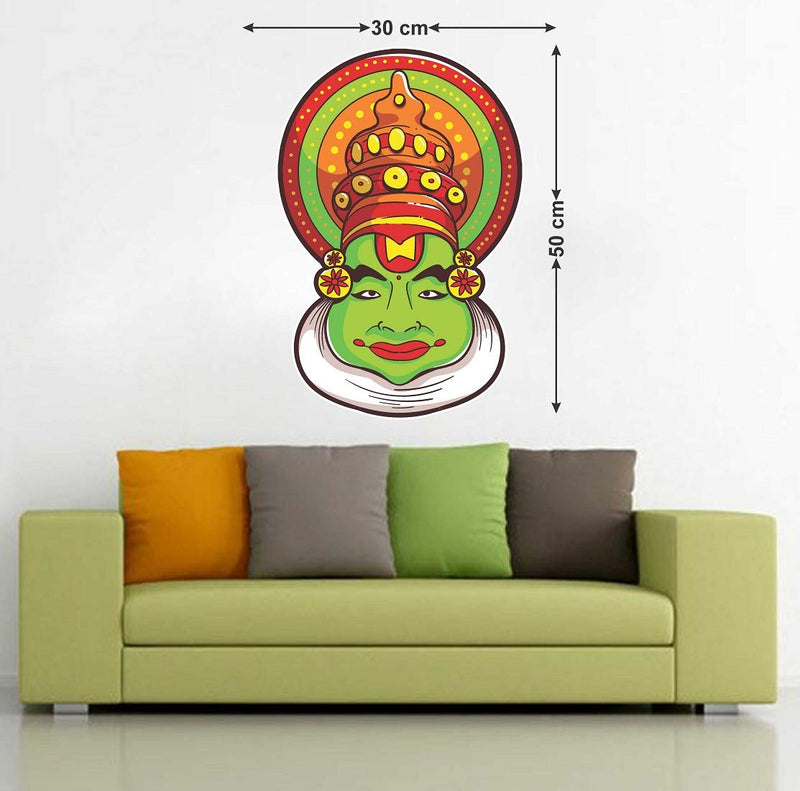 Tuffuk Kerala Kathakkali Face Large Vinyl Wallstickers for Home Decorations(30 cm x 50 cm)4TZ203