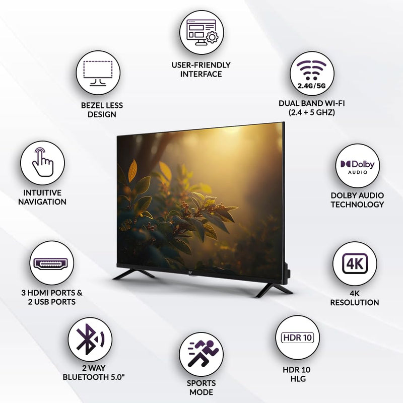 VISE (by Vijay Sales 108 cm (43 inches) 4K Ultra HD Smart LED TV with Voice Assistant & Built- in Wi-Fi VS43UWA2B (2022 Model Edition)