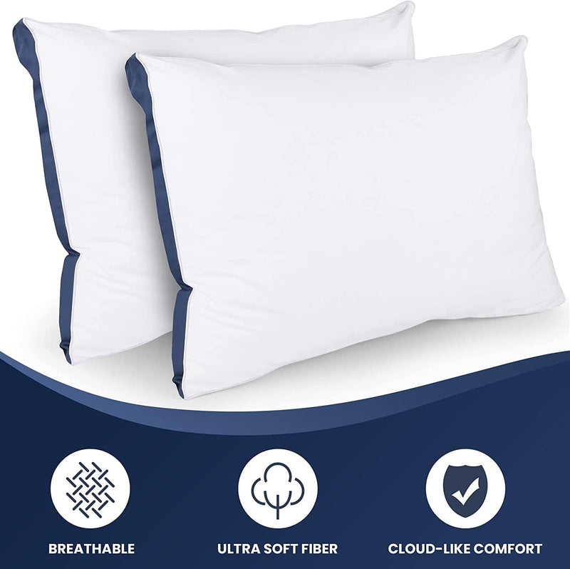 JY Store Microfiber Soft White Pillows Set of 2, 16 x 24 Inches Or 40 x 60 cm Pillows for Sleeping Comfort