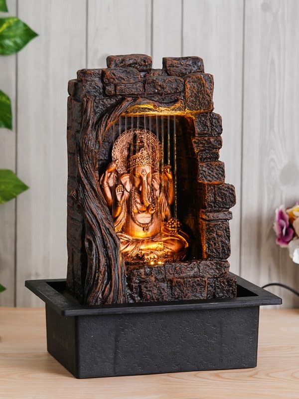 Firstly Polyfiber Water Fountain (5 ft, Brown & Gold)