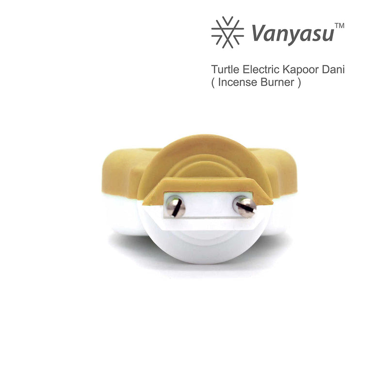 Vanyasu Turtle Electric Kapoor Dani, Slow Camphor Burner, Heavy Duty, Long Lasting for Room Freshener (Mustard Gold, 1)