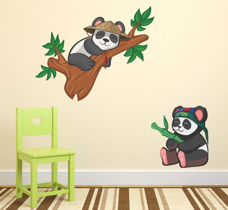 Tuffuk Panda Large Vinyl Wallstickers for Home Decorations(70 cm x 80 cm)5TZ411