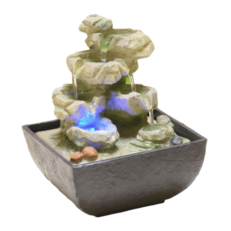 ATORSE® Desktop Fountain 4 Tiers Meditation Illuminated Water Fountains with Light