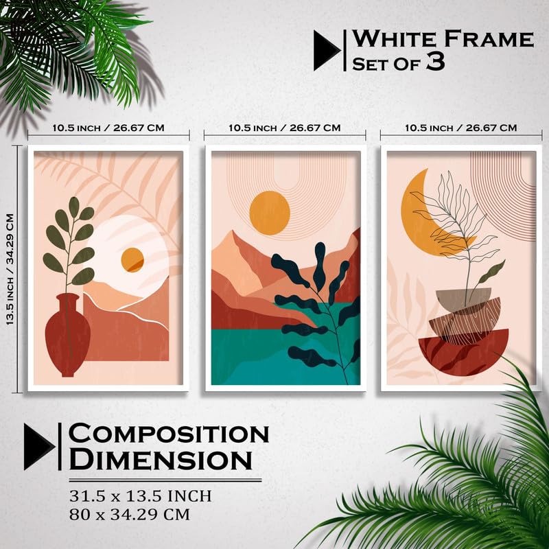 SAF paintings Set of 3 Modern Boho Art Wall Painting For Home And Office ol-COMBO-2154-K3