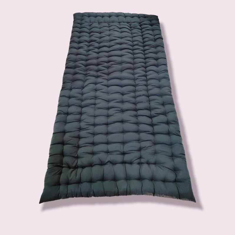 Deevine Craft Soft Foldable Cotton Quilt | Foldable Light Weight Filled Single Firm Rollable Mattress| Gadda (Solid Coloured, 1 Sleeping Capacity, 3 x 6 ft or 72 x 36 Inches) (Bottle Green)