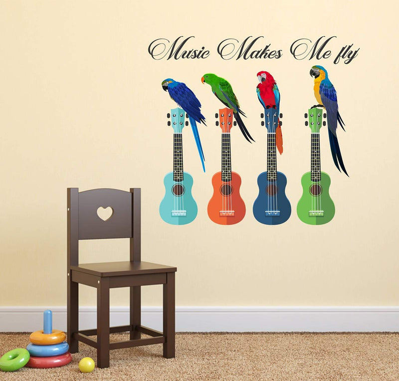 Tuffuk Music Makes Me Fly Large Vinyl Wallstickers for Home Decorations(70 cm x 60 cm)5TZ075