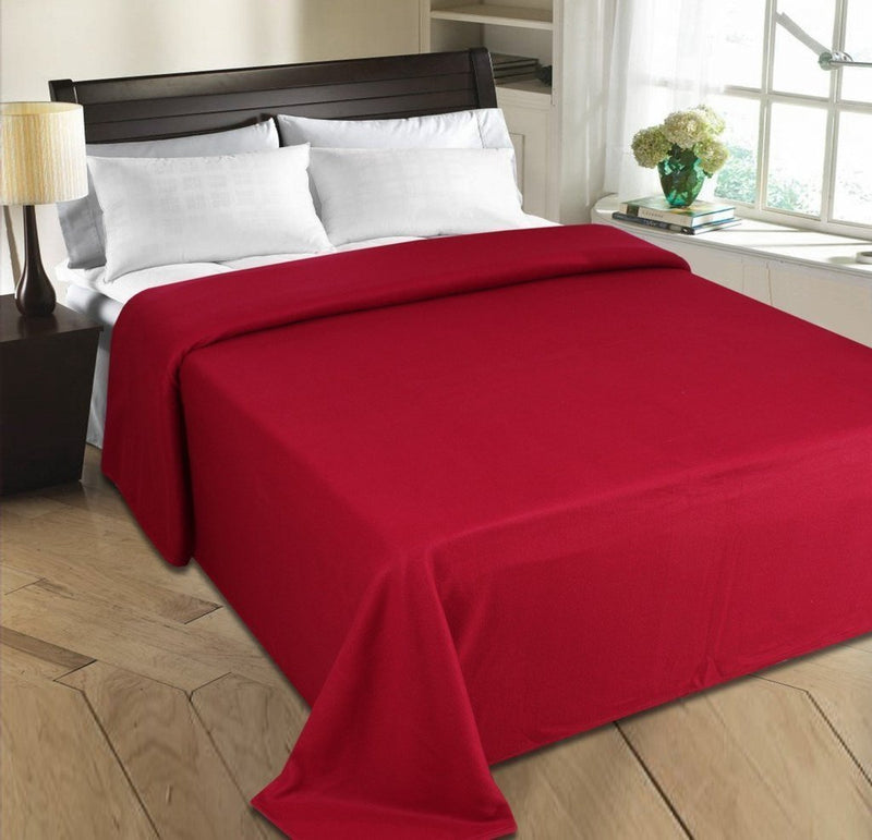 Goyal's ® Single Fleece Blanket Brown & Red Set of 2