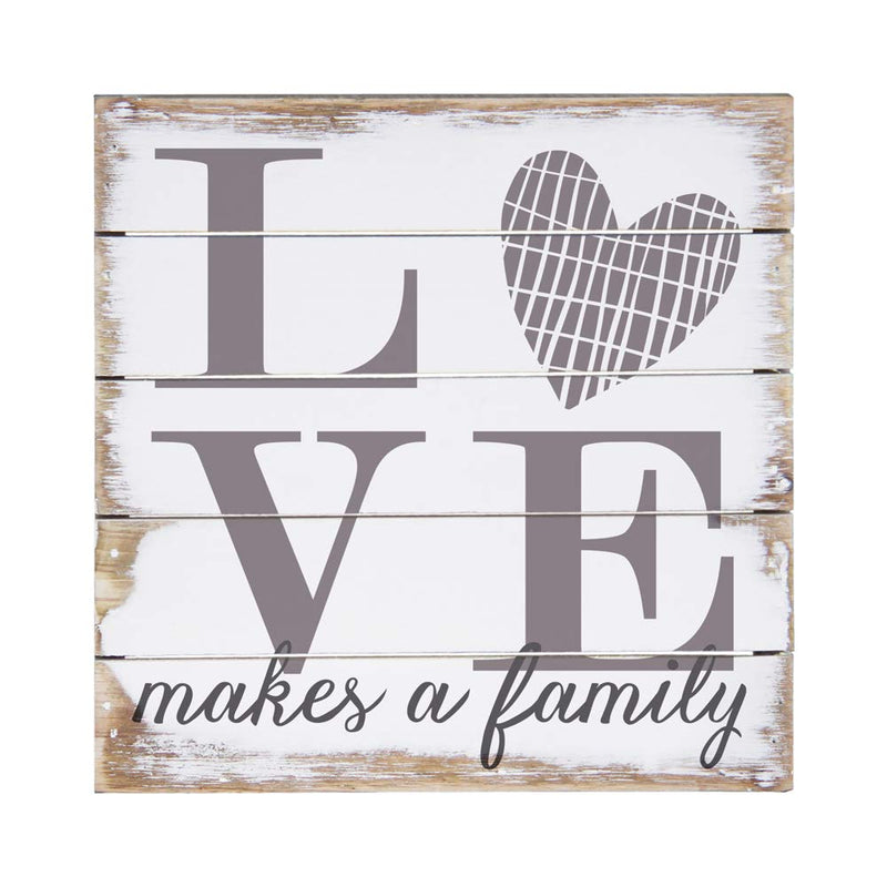 Sincere Surroundings PET1010 Love Makes A Family 6 x 6, White