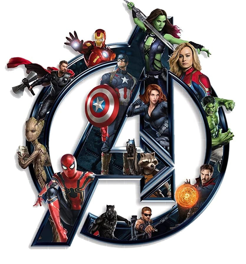 Techgifti Pvc Avengers - Logo Wall Sticker For Cartoon Movie Kids Rooms Bedroom Decals Living Room Decoration (Pack Of 1Self-Adhesive, Smooth Surface, 510 Mm)