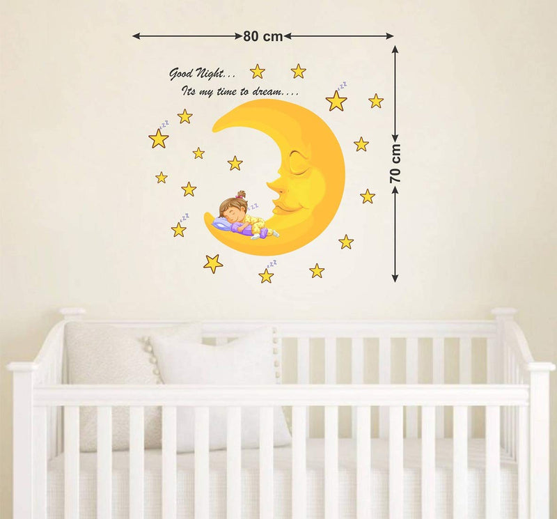 Tuffuk Good Night Large Vinyl Wallstickers for Home Decorations(80 cm x 70 cm)5TZ195