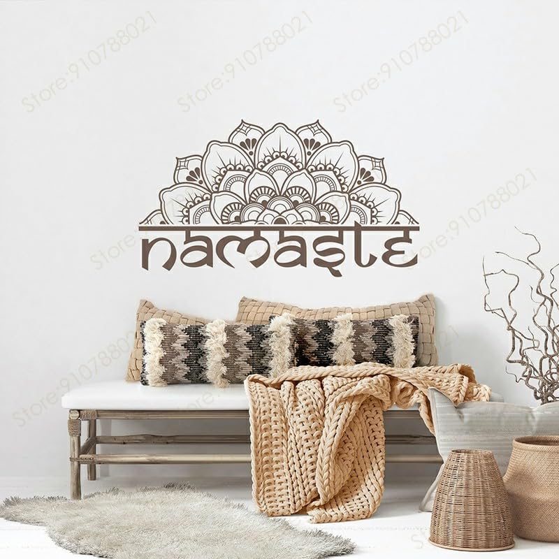 GADGETS WRAP Vinyl Lotus Flower Namaste Wall Decal Vinyl Dark Gray