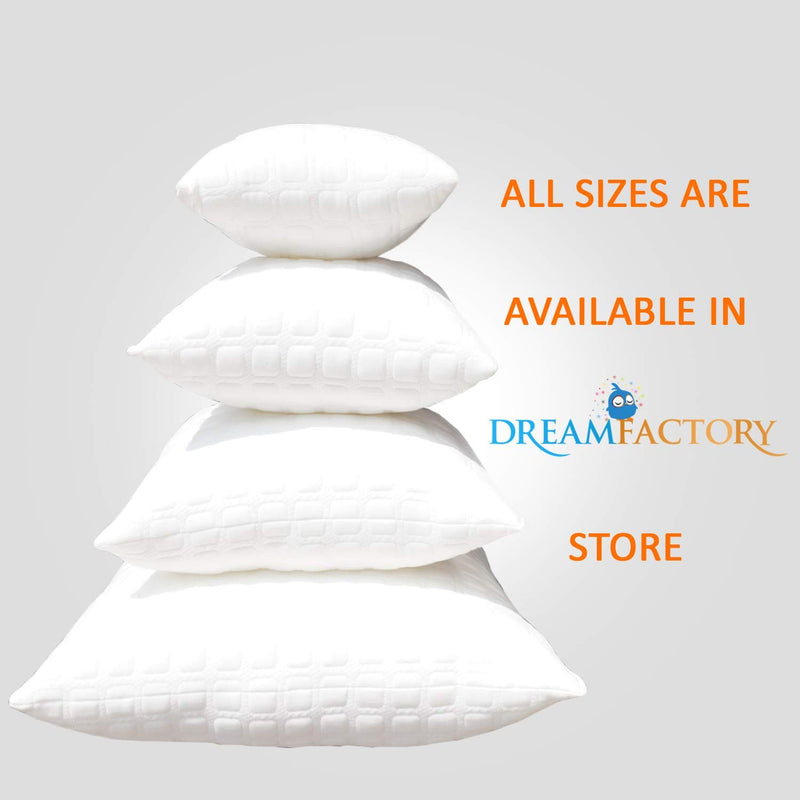 Dreamfactory 400 GSM Knitted Fabric Soft Fluffy Sleeping Pillow (16x16 - PC3)