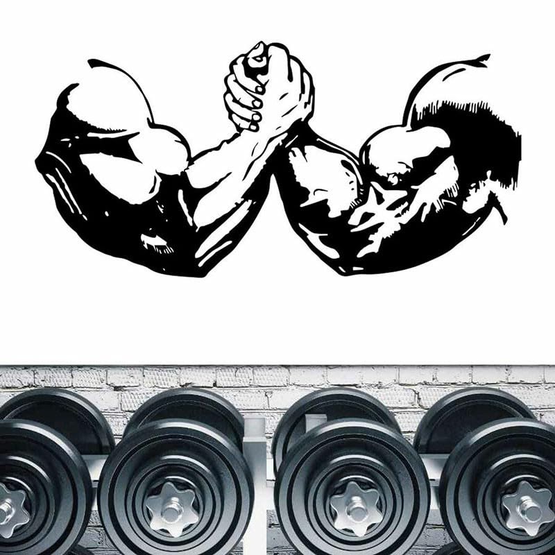 GADGETS WRAP Vinyl Bodybuilder Gym Fitness Sport Muscles Arm Wrestling Wall Sticker Vinyl