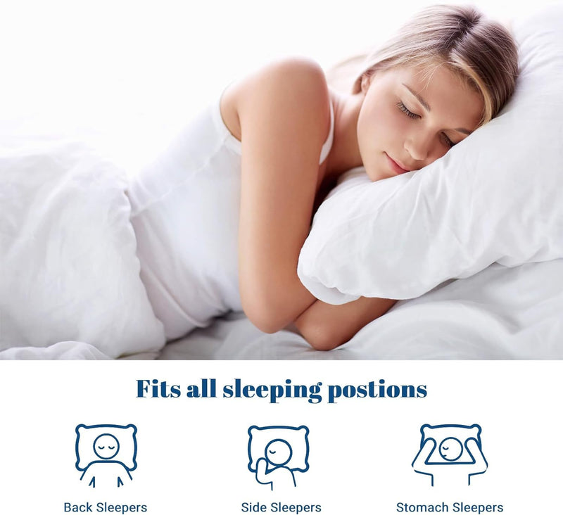 Perfect Sleeper 20x30 Inch Set of 2 Pillows, Soft Density for Stomach and Back Sleepers, Queen Size, Pack of 2, White, 51 x 76 cm - Plain White