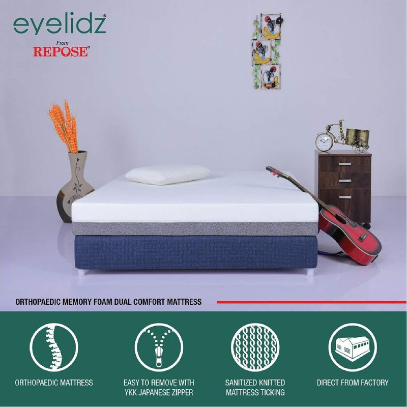 Repose Eyelidz Spine Pro Orthopaedic Memory Foam Mattress (Double, 78X48X6)